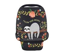 Showudesigns Housse de siège de voiture pour bébé Follow Your Dream - Housse de siège de voiture extensible pour fille - Couverture d'allaitement légère en mousseline