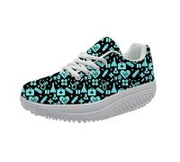 Showudesigns Infirmier Basket Femme Compensee Talon 5cm Chaussure de Sport Plateforme Sneakers infirmière Minceur Chaussures Running Taille 38 EU