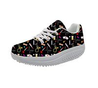 Showudesigns Infirmier Baskets Compensées Plateformes Fitness Sneaker de Marche Chaussures Décontractée pour Femmes Minceur 5 cm