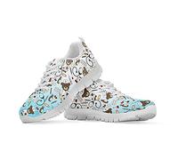 Showudesigns Infirmière Ours Chaussures de Sport pour Femmes Chaussures de Course Baskets Baskets Chaussures de Fitness en Plein air Chaussures de Jogging Infirmière Blanc et Bleu 36