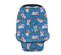 Showudesigns Koala Housse de siège auto pour bébé fille - Multi-usage - Couverture d'allaitement, de chariot, de chaise haute/de poussette, écharpe infini, auvent de siège de voiture