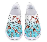 Showudesigns Pantoufles sanitaires pour Femmes Chaussures de Course à Pied Plates en Maille Chaussures de Travail légères Randonnée Jogging, EU 39 Dégradé de Couleur Aqua Blue