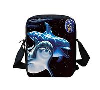 Showudesigns Petit sac à bandoulière pour enfants, garçons et filles, Dauphin spatial, Taille unique