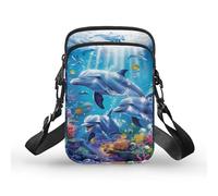 Showudesigns Petit sac à bandoulière pour femme, sac à main pour téléphone portable, sac à bandoulière pour homme, dauphin, Taille unique