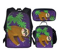 Showudesigns Sac à dos bleu avec animaux sous-marins pour petites filles et garçons, Paresseux mignon, Taille unique, Sac à dos enfant