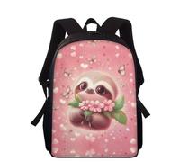 Showudesigns Sac à dos d'école pour enfants garçons et filles - Sac à livres de 38,1 cm pour la maternelle/maternelle, Paresseux rose., Taille unique, Sac à dos enfant