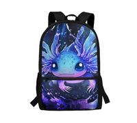 Showudesigns Sac à dos d'école pour garçons et filles 8-12 ans avec poche latérale, Axolotl bleu, taille unique