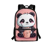 Showudesigns Sac à dos d'école pour garçons et filles 8-12 ans avec poche latérale, Panda mignon 2, taille unique