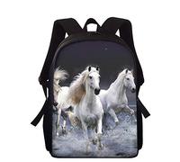 Showudesigns Sac à dos pour enfants avec porte-bouteille d'eau, sac à dos d'école maternelle, maternelle, sac à dos pour enfants, Course de chevaux, Talla única, Sac à dos pour enfants