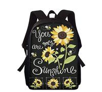 Showudesigns Sac à dos pour enfants avec porte-bouteille d'eau - Sac d'école maternelle - Sac à livres pour garçons, Tournesol You Are My Sunshine, Taille unique, Sac à dos enfant