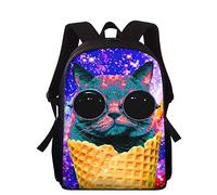 Showudesigns Sac à dos pour enfants maternelle petite fille Bookbag avec porte-bouteille d'eau Sac à dos préscolaire, Galaxy Cat, Taille unique, Sac à dos enfant