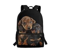 Showudesigns - Sac d'école pour garçons et filles de 8-12 ans - Sac à dos pour école intermédiaire avec poche latérale, Chien teckel., taille unique