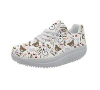 Showudesigns Travail infirmière Mode Compensées Basket Femmes Minceur Chaussures Running Légère Chaussure de Course Fitness Sport Respirant Sneaker EU 41