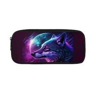 Showudesigns Trousse à crayons Galaxy Wolf pour filles et garçons, trousse à crayons durable, fournitures scolaires pour élèves du primaire, sac à main animal cool