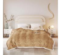 ShowyLive Couverture Polaire Flanelle Douillette 810gsm pour Chambre Canapé, Grand Chaud et Doux en Peluche Plaid Fourrure pour l'hiver (Camel, 180 x 200 cm)