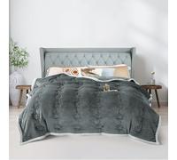 ShowyLive Couverture Polaire Flanelle Douillette 810gsm pour Chambre Canapé, Grand Chaud et Doux en Peluche Plaid Fourrure pour l'hiver (Gris, 200 x 230 cm)