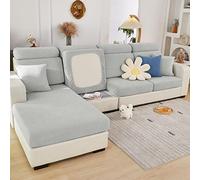 ShowyLive Housse Coussin Canapé Extensible Housse de Siège de Canapé pour 1 Place Canapé et Canape d'angle Protection Couvre pour Chaise Longue (1 Place,Tissage Gris Clair)