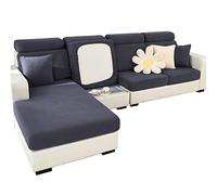 ShowyLive Housse Coussin Canapé Extensible Housse de Siège de Canapé pour 3 Place Canapé et Canape d'angle Protection Couvre pour Chaise Longue (3 Place,Tissage Bleu Marine)