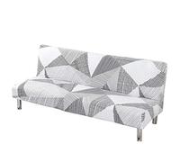 ShowyLive Housse de Canapé Clic Clac 180x210CM Couverture de Canapé Extensible sans Bras 3 Places - Protection de Meubles pour canapé Pliable - Gris Blanc