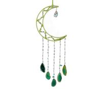 SHOYDID Attrape-rêves en cristal en forme de croissant de lune tissé à la main, décoration murale à suspendre, décoration de chambre à coucher, cadeau pour filles et femmes