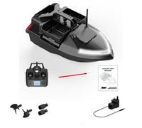 SHOYDID Bateau d'appât RC V020 avec 3 compartiments, grande capacité de 2 kg, GPS 500 m, bateaux d'appât RC haute vitesse avec 40 points GPS pour les amateurs de pêche adultes