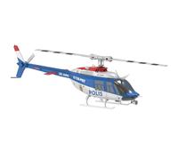SHOYDID Bell 206 Hélicoptère RC pour adultes, C138 PRO Échelle 1/33 2,4 G 6 CH Flybarless Modèle d'hélicoptère RC à rotor unique, avec vol inversé One-Touch, livrée de police (version RTF)
