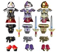 SHOYDID Ensemble d'armes médiévales pour blocs de construction, épées d'armure, château, chevalier, bouclier, lance, 18 pièces de blocs de construction de style nonne du futur pour garçons