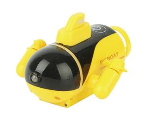SHOYDID Mini sous-marin télécommandé à 4 canaux avec deux hélices, direction de surface de plongée arrière complète pour piscine et baignoire (jaune)