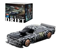 SHOYDID Mini voiture de course électrique RC avec kit de lumières échelle 1/43 2,4 G pleine proportionnelle (version RTR / noir et blanc)