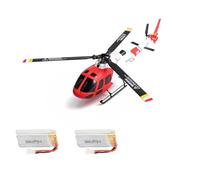 SHOYDID WL AS350 Hélicoptère télécommandé 2,4 G 4 CH 3 lames Flybar sans barre réaliste avec maintien d'altitude barométrique, positionnement du flux optique et TOL à une touche, 2 piles