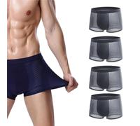 Shoyunt Boxer Boxhero, Boxer Boxhero en Fibre de Bambou, sous-vêtements Respirants en Nylon pour Hommes (4pcs-Darkgrey,4XL)