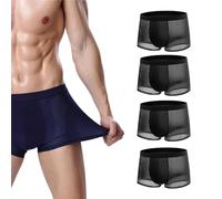 Shoyunt Boxer Boxhero, Boxer Boxhero en Fibre de Bambou, sous-vêtements Respirants en Nylon pour Hommes (4pcs-Black,L)