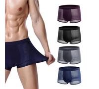 Shoyunt Boxer Boxhero, Boxer Boxhero en Fibre de Bambou, sous-vêtements Respirants en Nylon pour Hommes (4pcs Mixed Color,2XL)
