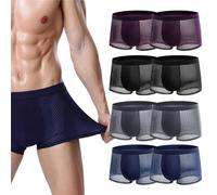 Shoyunt Boxer Boxhero, Boxer Boxhero en Fibre de Bambou, sous-vêtements Respirants en Nylon pour Hommes (8pcs Mixed Color,3XL)