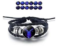 Shoyunt bracelet de manifestation, bracelet en cuir réglable fait à la main, douze bracelets de la série constellation pour hommes et femmes comme cadeaux (Capricorn)