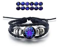 Shoyunt bracelet de manifestation, bracelet en cuir réglable fait à la main, douze bracelets de la série constellation pour hommes et femmes comme cadeaux (Cancer)