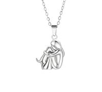 Shoyunt Collier en argent sterling 925, orné d'un pendentif représentant un chien qui câline et une aile d'ange, pour les amoureux des chiens. (Pure silver)