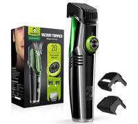 SHPAVVER Tondeuse à barbe pour homme : tondeuse à moustache sous vide étanche IPX7 - Kit de coupe de barbe électrique rechargeable avec peigne à longueur réglable - Aspirateur intégré pour les favoris