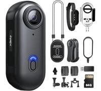 SHPTDJTIC Caméra corporelle 4K, taille pouce, caméra portable avec clip rotatif à 360° et clip magnétique, 120 minutes pour l'enregistrement, prendre pour une conférence, les voyages, la promenade des