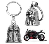 SHPUJUN Paquet de 2 Guardian Bell Moto,Clochette Moto,Cloche Moto Porte Bonheur Biker,Guardian Angel,Bella Cloche Motard