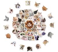 SHPUJUN Simons Cat Lot de 100 autocollants multicolores, motif dessin animé, kawaii, imprimé animal, pour plastique, verre, métal, bois, textile, céramique, véhicule, mur