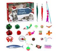 shpuuyy Calendrier de l'Avent 2024, 24 jouets interactifs pour chats d'intérieur - Calendrier de Noël de 24 jours avec jouets assortis pour chat - Compte à rebours de Noël 2024 - Jouets pour les