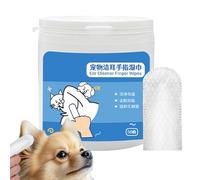 shpuuyy Lingettes Nettoyantes pour Oreilles De Chien,Lingettes Doigts Nettoyantes pour Soins des Oreilles des Animaux | Double Face Fournitures Nettoyage Chien Chat Toilettage Préparation Toilettage