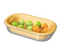 shpuuyy Passoire De Lavabo Ajustable | Égouttoir Alimentaire de Cuisine - Bac Polyvalent Pour Fruits, Lavage de Légumes, Préparation de Salades, Rinçage de Baies et Utilisation en Camping-Car ou