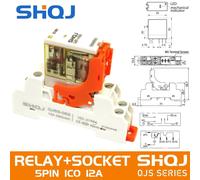 Shqj 1 Channel Citations Tech 12v 24v 230ylique Qjl's Qjss-05s/08s Relais De Puissance 1,2 Set Relais Intermédiaire 1co 12a Spdt 2co 8a Dpdt - Type Relay And Base 1co-Coil 230vac