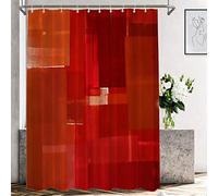 Shrahala Modern Art Textures Decorative Shower Curtain, Red Orange Abstract Painting Acrylic Bathroom Décor Polyester Fiber Waterproof with Plastic Rings for Shower Stall Bathtubs 72 x 60 in