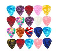 Shrapnel de guitare | 20 pièces médiators de guitare acoustique minces Kit médiators légers plectres shrapnel ukulélé minces colorés (0.46MM)