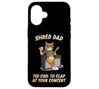 Shred Dad Tool Cool Rock & Roll Chat Dad Jouant de la Guitare Drôle Coque pour iPhone 16