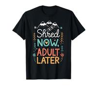 Shred Now Doodle Mountain Planche à Neige pour Adulte T-Shirt