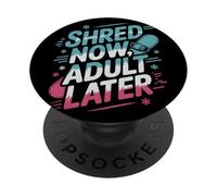 Shred Now Planche à Neige Amusante pour Adulte Motif Montagne PopSockets PopGrip Adhésif